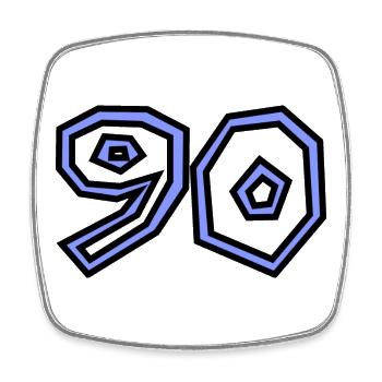 90 - Viereckiger Kühlschrankmagnet - Weiß - Vorne
