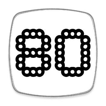 80. 80 YEARS. 80th ANNIVERSARY. 80 YEARS ANNIVERSARY. - Square fridge magnet - white - Front