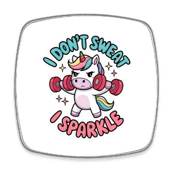 I Don't Sweat I Sparkle - Square fridge magnet - white - Front