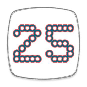 25. 25 YEARS. 25th ANNIVERSARY. 25 YEARS ANNIVERSARY. - Square fridge magnet - white - Front