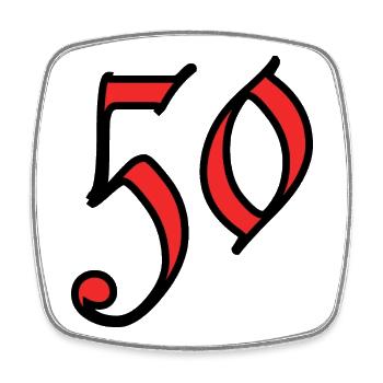 50. 50 YEARS. 50th ANNIVERSARY. 50 YEARS ANNIVERSARY. - Square fridge magnet - white - Front