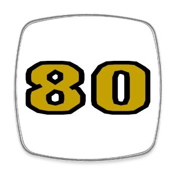 80. 80 JAHRE. 80-JÄHRIGES JUBILÄUM. 80. GEBURTSTAG. - Viereckiger Kühlschrankmagnet - Weiß - Vorne