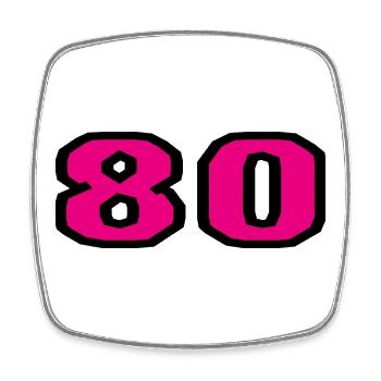 80. 80 JAHRE. 80-JÄHRIGES JUBILÄUM. 80. GEBURTSTAG. - Viereckiger Kühlschrankmagnet - Weiß - Vorne
