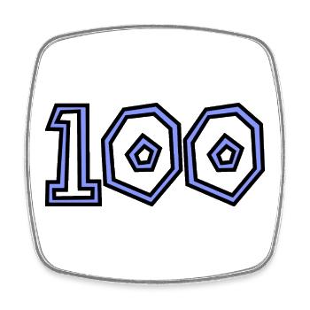 100. 100 YEARS. 100th ANNIVERSARY. 100 BIRTHDAY - Square fridge magnet - white - Front