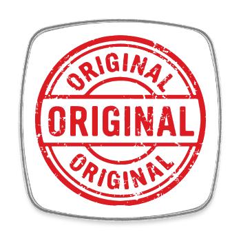 Conception originale du badge en caoutchouc Grunge - Magnet carré - blanc - Devant