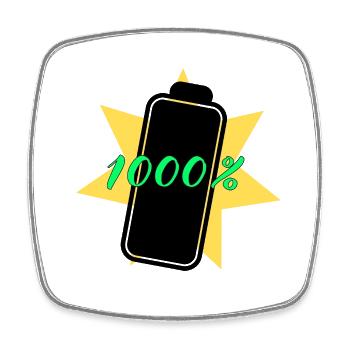 1000% Energie - Viereckiger Kühlschrankmagnet - Weiß - Vorne
