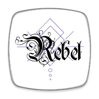 Rebel - Viereckiger Kühlschrankmagnet - Weiß - Vorne