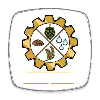 Beergineer Brau-Gear Emblem - Square fridge magnet - white - Front