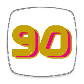 90. 90 JAHRE. 90-JÄHRIGES JUBILÄUM. 90-JÄHRIGES JUBILÄUM. - Viereckiger Kühlschrankmagnet - Weiß - Vorne
