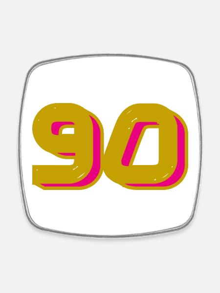 90. 90 ANS. 90e ANNIVERSAIRE. ANNIVERSAIRE 90 ANS. - Magnet carré - blanc