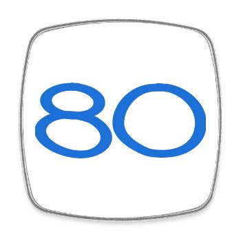 80. 80 JAHRE. 80-JÄHRIGES JUBILÄUM. 80. GEBURTSTAG. - Viereckiger Kühlschrankmagnet - Weiß - Vorne