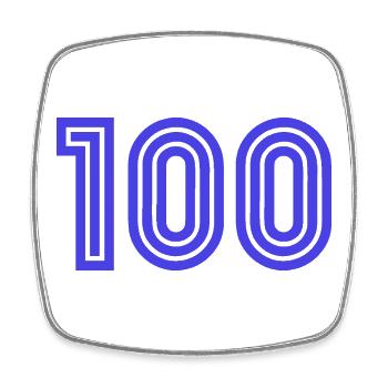 100. 100 YEARS. 100th ANNIVERSARY. BIRTHDAY 100 - Square fridge magnet - white - Front
