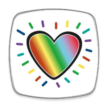 Rainbow Heart Pride Emblem - Square fridge magnet - white - Front