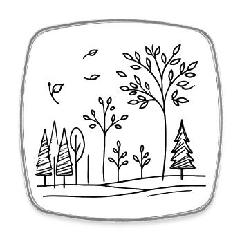 Pure Nature - Viereckiger Kühlschrankmagnet - Weiß - Vorne