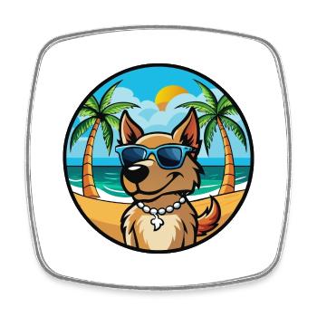 Magyar Agar Hunderasse Cartoon Sonnenbrille Strand - Viereckiger Kühlschrankmagnet - Weiß - Vorne
