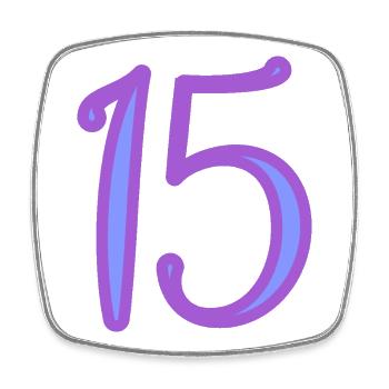 15. 15 ANS. 15e ANNIVERSAIRE. ANNIVERSAIRE 15 ANS. - Magnet carré - blanc - Devant
