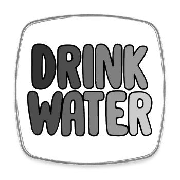 Drink water - Square fridge magnet - white - Front