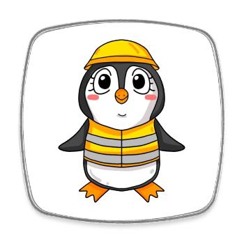 Topping out penguin house building house building gift - Square fridge magnet - white - Front