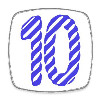 10. 10 JAHRE. 10-JÄHRIGES JUBILÄUM. 10-JÄHRIGES JUBILÄUM. - Viereckiger Kühlschrankmagnet - Weiß - Vorne