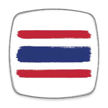 Drapeau de la Thaïlande look utilisé - Magnet carré - blanc - Devant
