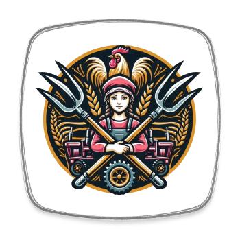 Fille du village logo - Magnet carré - blanc - Devant