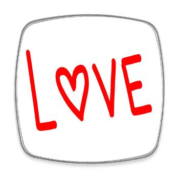 VALENTINSTAG. ICH LIEBE DICH. ICH LIEBE DICH. LIEBE. LIEBE - Viereckiger Kühlschrankmagnet - Weiß - Vorne