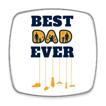 best dad ever - Viereckiger Kühlschrankmagnet - Weiß - Vorne