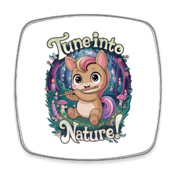 Tune Into Nature! - Square fridge magnet - white - Front