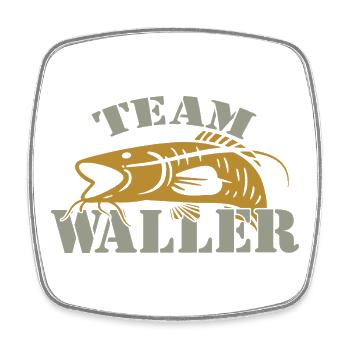 Team Waller - Wels fischen - Viereckiger Kühlschrankmagnet - Weiß - Vorne