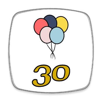 30. 30 YEARS. 30th ANNIVERSARY. 30 YEARS ANNIVERSARY. - Square fridge magnet - white - Front