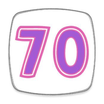 70. 70 ANS. 70e ANNIVERSAIRE. ANNIVERSAIRE 70 ANS. - Magnet carré - blanc - Devant