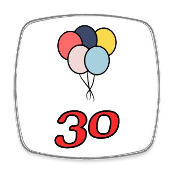30. 30 YEARS. 30th ANNIVERSARY. 30 YEARS ANNIVERSARY. - Square fridge magnet - white - Front