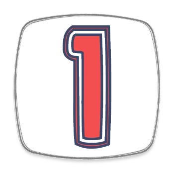 1. 1 AN. 1er ANNIVERSAIRE. ANNIVERSAIRE 1 AN - Magnet carré - blanc - Devant