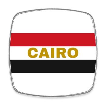 La ville du Caire aux couleurs du drapeau égyptien - Magnet carré - blanc - Devant