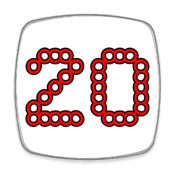 20. 20 YEARS. 20th ANNIVERSARY. 20 YEARS ANNIVERSARY. - Square fridge magnet - white - Front