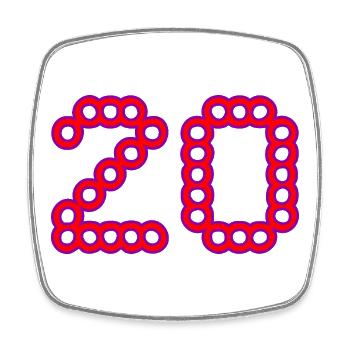 20. 20 YEARS. 20th ANNIVERSARY. 20 YEARS ANNIVERSARY. - Square fridge magnet - white - Front