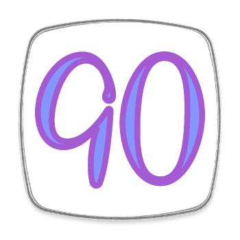 90 - Viereckiger Kühlschrankmagnet - Weiß - Vorne