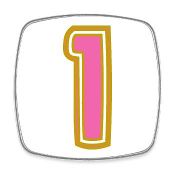 1. 1 JAHR. 1. JAHRESTAG. 1 JAHR GEBURTSTAG - Viereckiger Kühlschrankmagnet - Weiß - Vorne