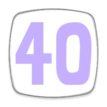 40. 40 JAHRE. 40-JÄHRIGES JUBILÄUM. 40-JÄHRIGES JUBILÄUM. - Viereckiger Kühlschrankmagnet - Weiß - Vorne
