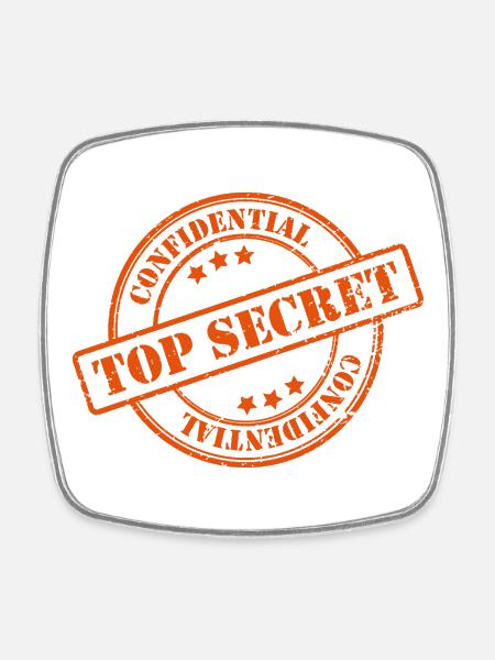 Top secret - Magnet carré - blanc