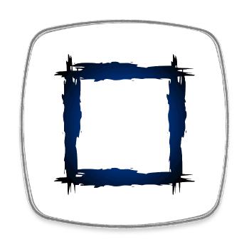 Quadrat Rahmen - Viereckiger Kühlschrankmagnet - Weiß - Vorne