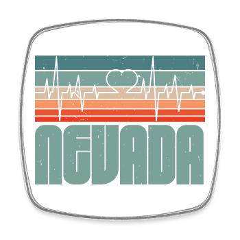Retro Nevada USA Staat Amerika Nevadan Carson City - Viereckiger Kühlschrankmagnet - Weiß - Vorne