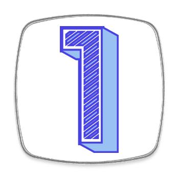 1. 1 AN. 1er ANNIVERSAIRE. ANNIVERSAIRE 1 AN - Magnet carré - blanc - Devant