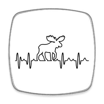 Elch moose Moose elch EKG - Viereckiger Kühlschrankmagnet - Weiß - Vorne