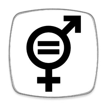 Gender Equality Symbol Emancipation Equality - Square fridge magnet - white - Front