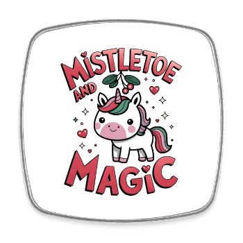 Mistletoe And Magic - Square fridge magnet - white - Front