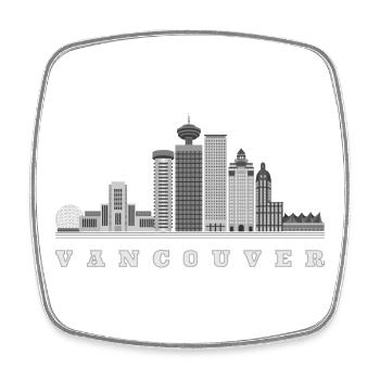 Vancouver Skyline Canada - Magnet carré - blanc - Devant