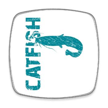 Pêche au poisson-chat Pêche sportive Poisson fort - Magnet carré - blanc - Devant