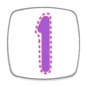 1. 1 AN. 1er ANNIVERSAIRE. ANNIVERSAIRE 1 AN - Magnet carré - blanc - Devant