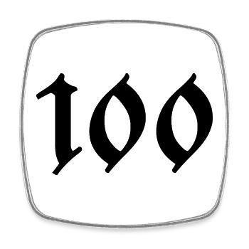 100. 100 YEARS. 100th ANNIVERSARY. BIRTHDAY 100 - Square fridge magnet - white - Front